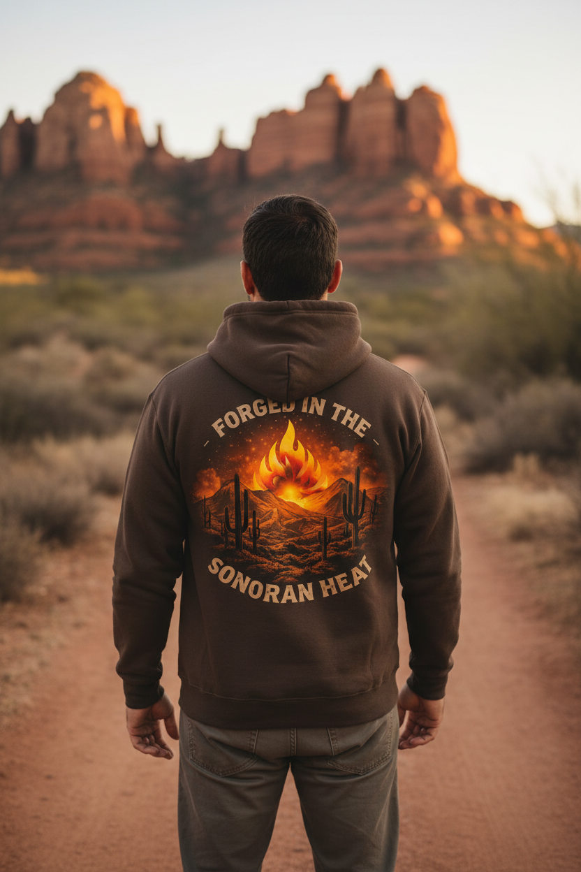 Brown Hoodie Back - Man