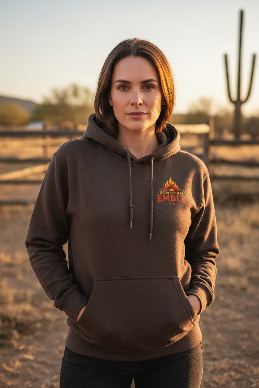 Brown Hoodie Front - Woman