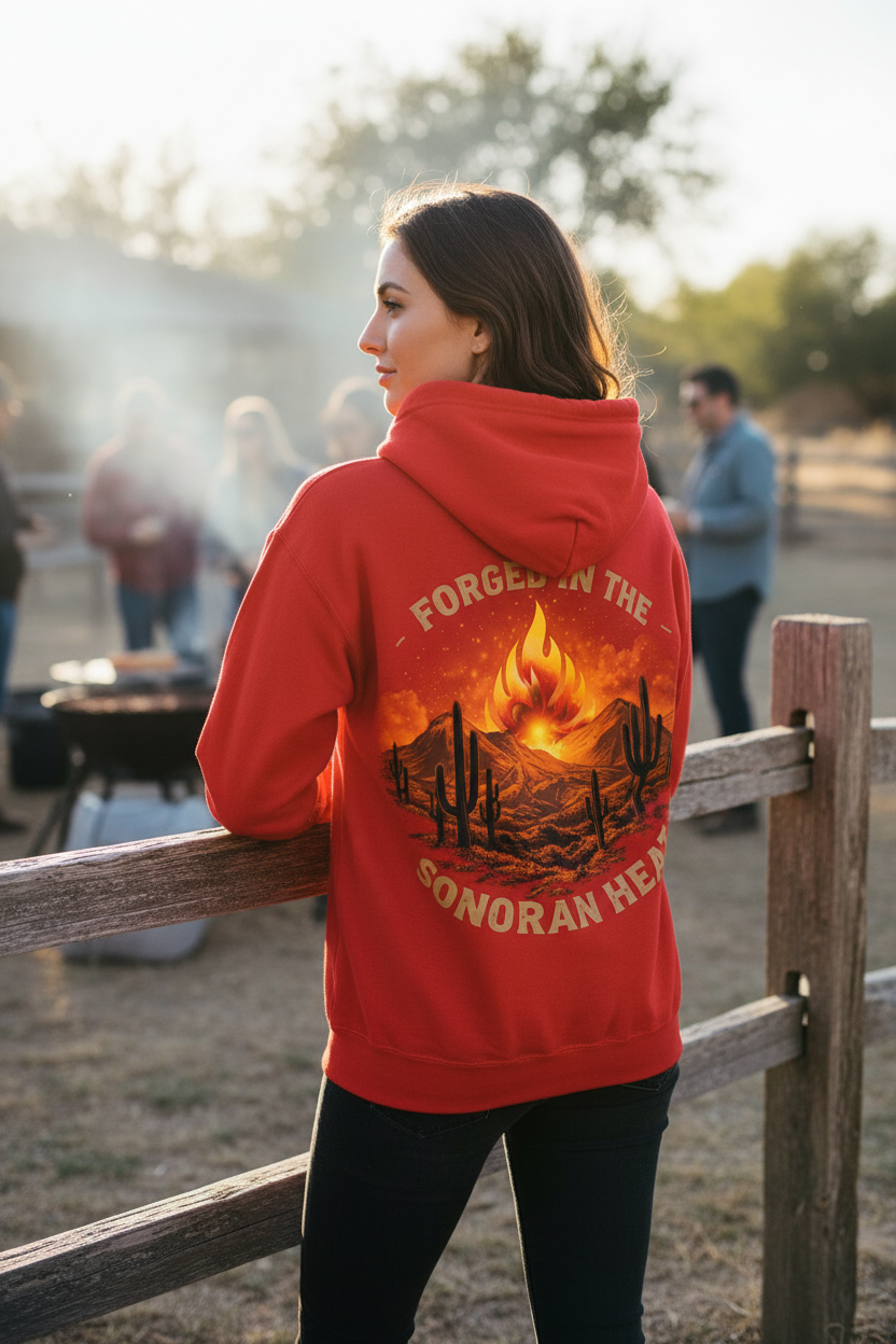 Red Hoodie Back - Woman