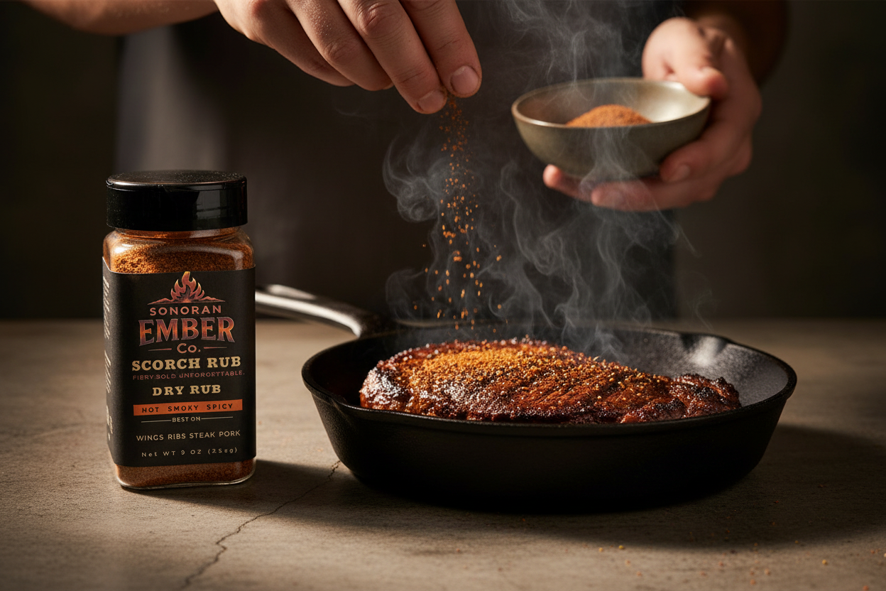 Scorch Rub Cast Iron Scene