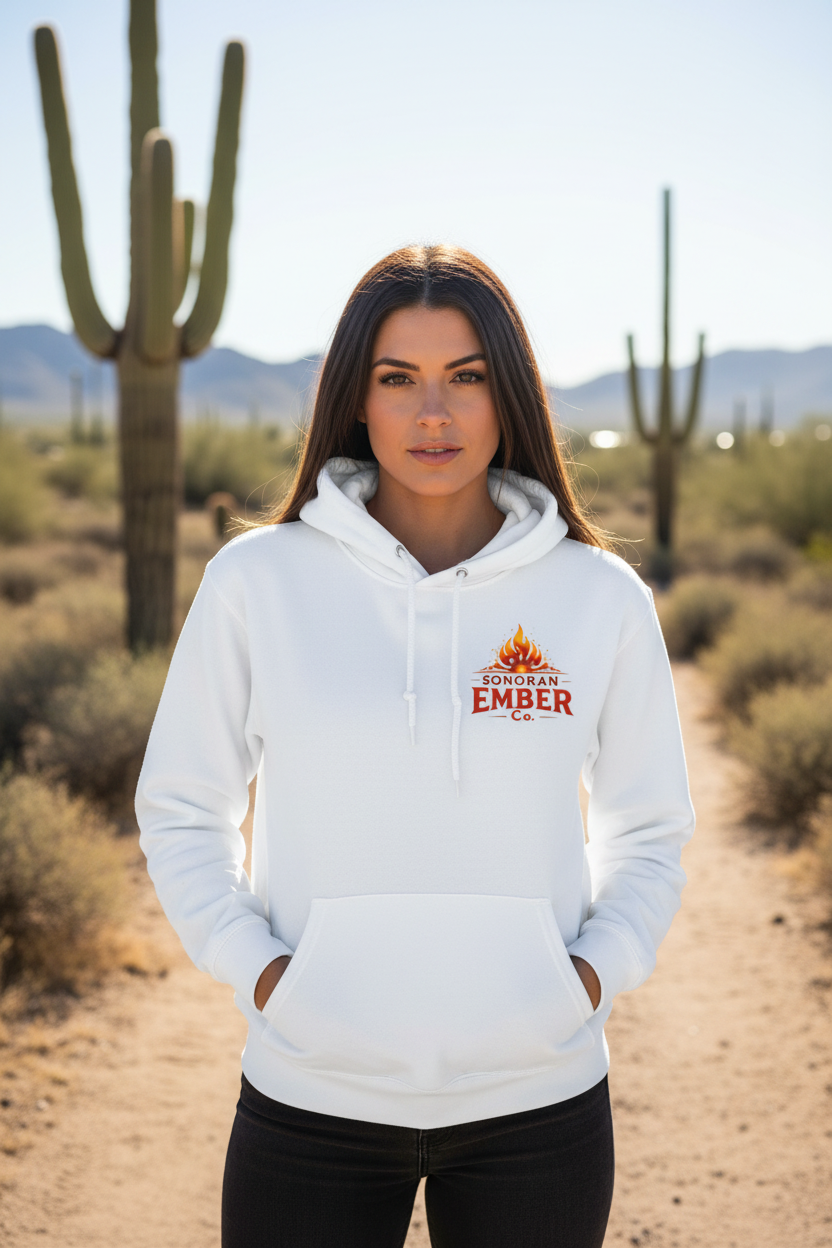 White Hoodie Front - Woman